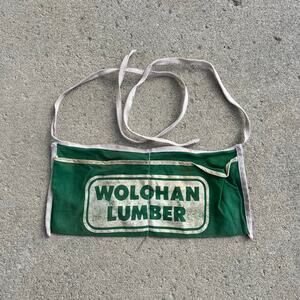VTG Wolohan Lumber Half Nail Apron Green Cream Carpenter GUC